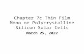 Chapter 7c Thin Film Mono or Polycrystalline Silicon Solar Cells June 22, 2015.