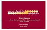 Pamela Webb 02.17.2009 Dirty Deeds What Can We Learn from National Audits and Investigations?