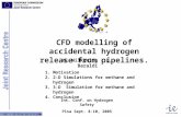 1 JRC – IE Pisa on 8.9.2004 CFD modelling of accidental hydrogen release from pipelines. H. Wilkening - D. Baraldi Int. Conf. on Hydrogen Safety Pisa Sept.