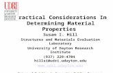 Practical Considerations In Determining Material Properties Susan I. Hill Structures and Materials Evaluation Laboratory University of Dayton Research.