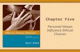 Chapter Five Personal Values Influence Ethical Choices.