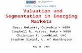 Valuation and Segmentation in Emerging Markets Geert Bekaert, Columbia + NBER Campbell R. Harvey, Duke + NBER Christian T. Lundblad, UNC Stephan Siegel,