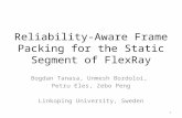 Reliability-Aware Frame Packing for the Static Segment of FlexRay Bogdan Tanasa, Unmesh Bordoloi, Petru Eles, Zebo Peng Linkoping University, Sweden 1.