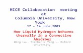 MICE Collaboration meeting at Columbia University, New York 12 – 14 June 2003 How Liquid Hydrogen behaves thermally in a Convective Absorber by Wing Lau,