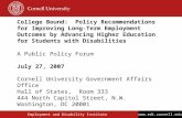 Employment and Disability Institute  College Bound: Policy Recommendations for Improving Long-Term Employment Outcomes by Advancing.