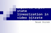 Improved input-state linearization in video bitrate controllers Noam Korem.