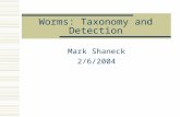 Worms: Taxonomy and Detection Mark Shaneck 2/6/2004.