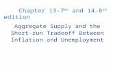 Aggregate Supply and the Short-run Tradeoff Between Inflation and Unemployment Chapter 13-7 th and 14-8 th edition.
