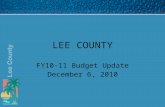 LEE COUNTY FY10-11 Budget Update December 6, 2010.