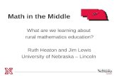 Math in the Middle What are we learning about rural mathematics education? Ruth Heaton and Jim Lewis University of Nebraska – Lincoln.