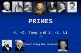 PRIMES K. -C. Yang and J. -L. Lin National Tsing Hua University.