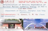Determination of Density Dependence of Nuclear Matter Symmetry Energy in HIC’s ISOSPIN PHYSICS AND LIQUID GAS PHASE TRANSITION, CCAST, Beijing, Aug. 19-21,