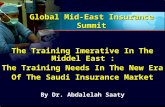 The Training Imerative In The Middel East : The Training Needs In The New Era Of The Saudi Insurance Market By Dr. Abdalelah Saaty Global Mid-East Insurance.