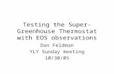 Testing the Super-Greenhouse Thermostat with EOS observations Dan Feldman YLY Sunday meeting 10/30/05.