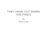 THEY HAVE CUT DOWN THE PINES By Mary Lisle. They have cut down the pines.