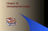 Chapter 10: Unemployment Issues. Cost of Unemployment Economic Cost: –Loss of income for the individual –Cost of searching for new jobs –Loss of goods.