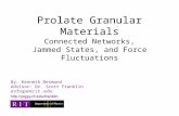 Prolate Granular Materials Connected Networks, Jammed States, and Force Fluctuations By: Kenneth Desmond Advisor: Dr. Scott Franklin.