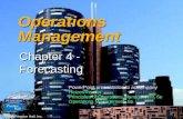 4 – 1 Operations Management Chapter 4 - Forecasting Chapter 4 - Forecasting © 2006 Prentice Hall, Inc. PowerPoint presentation to accompany Heizer/Render.