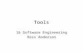 Tools 1b Software Engineering Ross Anderson. Tools Homo sapiens uses tools when some parameter of a task exceeds our native capacity –Heavy object: raise.