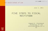 1 USC Gould School of Law FIVE STEPS TO FISCAL RECTITUDE Edward D. Kleinbard Professor of Law ekleinbard@law.usc.edu June 3, 2011.