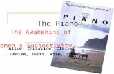 The Piano The Awakening of Women’s Subjectivity Alice, Christine, Claire, Denise, Julia, Rose, Tina.