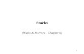 1 Stacks (Walls & Mirrors - Chapter 6). 2 Overview The ADT Stack Array Implementation of a Stack Linked-List Implementation of a Stack Application Domain: