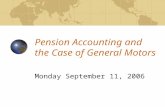 Pension Accounting and the Case of General Motors Monday September 11, 2006.