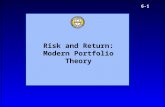 6-1 Risk and Return: Modern Portfolio Theory. 6-2 Returns and Return Distribution Dollar return Dollar return dividend income + capital gains dividend.