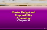6 - 1 Chapter 6 Master Budget and Responsibility Accounting.
