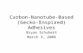 Carbon-Nanotube-Based (Gecko- Inspired) Adhesives Bryan Schubert March 3, 2008.