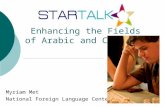 Myriam Met National Foreign Language Center Enhancing the Fields of Arabic and Chinese.