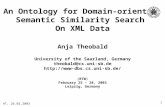 AT, 26.02.2003 1 Anja Theobald University of the Saarland, Germany theobald@cs.uni-sb.de  An Ontology for Domain-oriented Semantic.