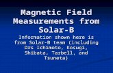 Magnetic Field Measurements from Solar-B Information shown here is from Solar-B team (including Drs Ichimoto, Kosugi, Shibata, Tarbell, and Tsuneta)