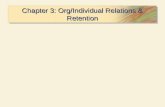 Chapter 3: Org/Individual Relations & Retention. Individual/Organizational Relationships The Psychological Contract  The unwritten expectations employees.