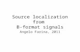 Source localization from B-format signals Angelo Farina, 2011.