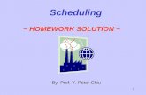 1 By: Prof. Y. Peter Chiu Scheduling ~ HOMEWORK SOLUTION ~