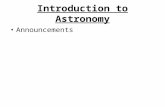Introduction to Astronomy Announcements. The Sun, Our Star Size & Structure Energy Generation Magnetic Activity The Solar Cycle.