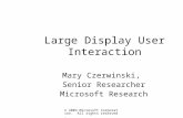 © 2003 Microsoft Corporation. All rights reserved. Large Display User Interaction Mary Czerwinski, Senior Researcher Microsoft Research.