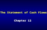 The Statement of Cash Flows Chapter 12. The statement of cash flows reports the entity’s cash flows (cash receipts and cash payments) during the period.