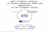 JEC WTW study 12/2005. HyCARE Symposium Slide 1 Well-to-Wheels analysis of future automotive fuels and powertrains in the European context A joint study.