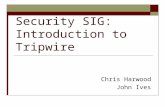 Security SIG: Introduction to Tripwire Chris Harwood John Ives.