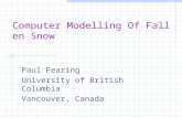 Computer Modelling Of Fallen Snow Paul Fearing University of British Columbia Vancouver, Canada.