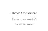 Threat Assessment How do we manage risk? Christopher Young.
