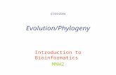 07/05/2004 Evolution/Phylogeny Introduction to Bioinformatics MNW2.