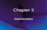Chapter 3 Stoichiometry. Chapter 3 - Stoichiometry 3.1 Atomic Masses 3.2 The Mole 3.3 Molar Mass 3.4 Percent Composition of Compounds 3.5 Determining.