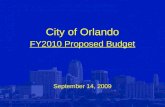 City of Orlando FY2010 Proposed Budget September 14, 2009.
