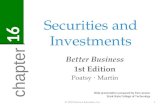 Securities and Investments Better Business 1st Edition Poatsy · Martin © 2010 Pearson Education, Inc.1 chapter 16 Slide presentation prepared by Pam Janson.