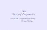 CS5371 Theory of Computation Lecture 10: Computability Theory I (Turing Machine)