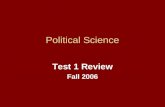 Political Science Test 1 Review Fall 2006. Chapter 1.