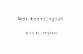 Web-teknologiat Juha Puustjärvi. 2 Course books : M.C. Daconta, L.J. Obrst, and K.T. Smith. The Semantic Web: A Guide to the Future of XML, Web Services,